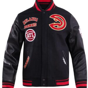 Atlanta Hawks Black Varsity Jacket